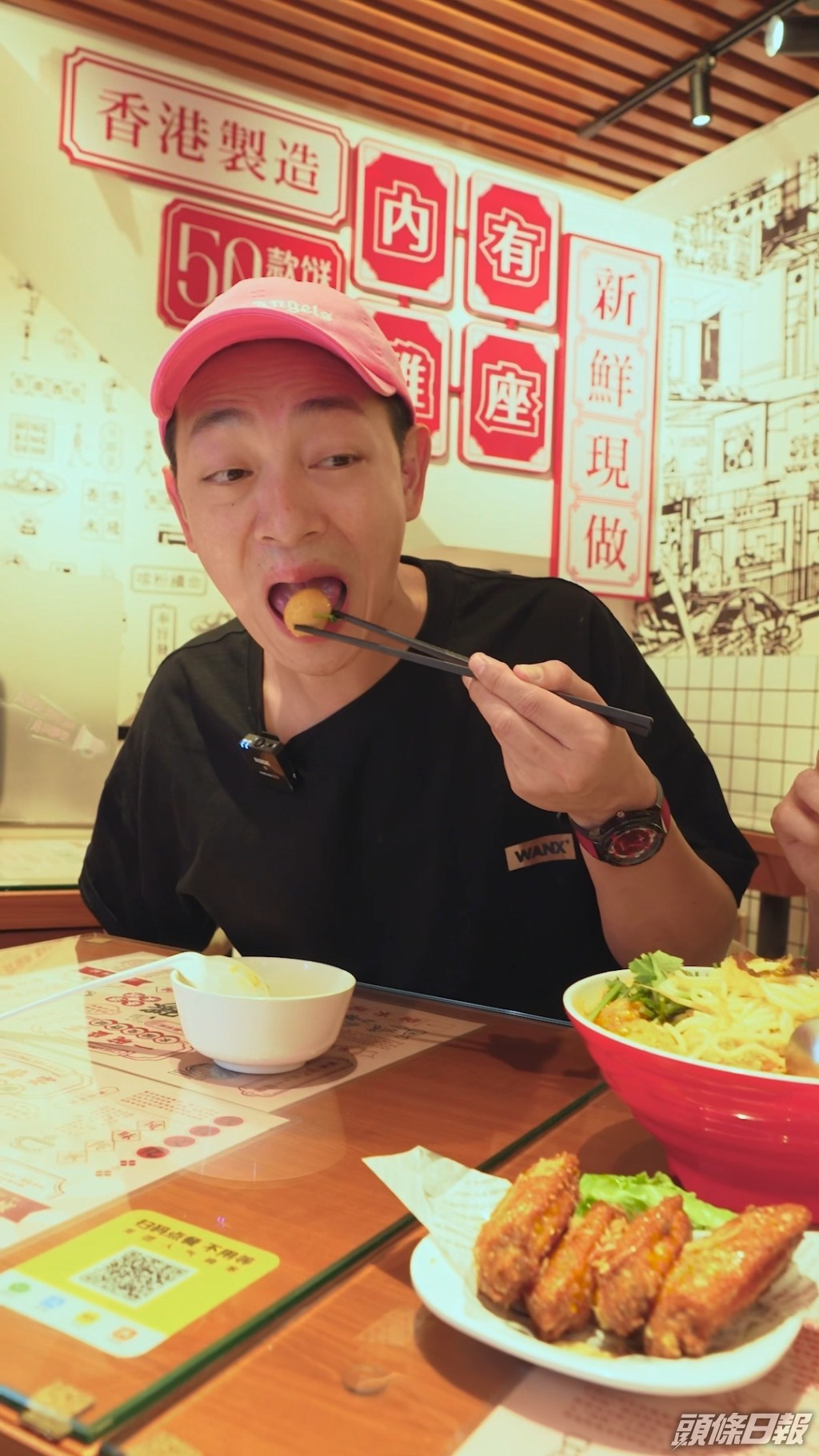 梁競徽抖音全是與飲食有關的影片，不斷周圍嘆美食，難免會發福。